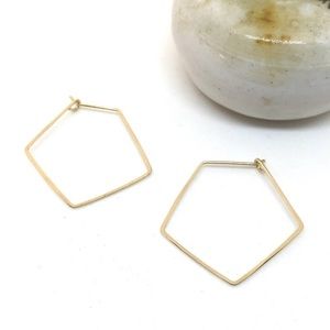 Handmade Pointed Geometric Hoop Earrings in Gold Fill, Sterling or Rose Gold